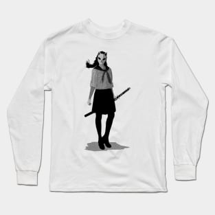 Highschool Kunoichi (Black and White) Long Sleeve T-Shirt